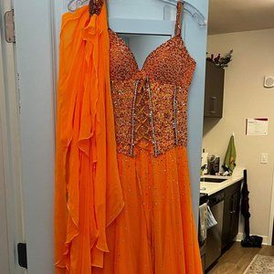 Orange Ballroom Competition Dress